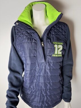 Seattle Seahawks Pullover Jacket Women’s X-Large Quilted Blue Green